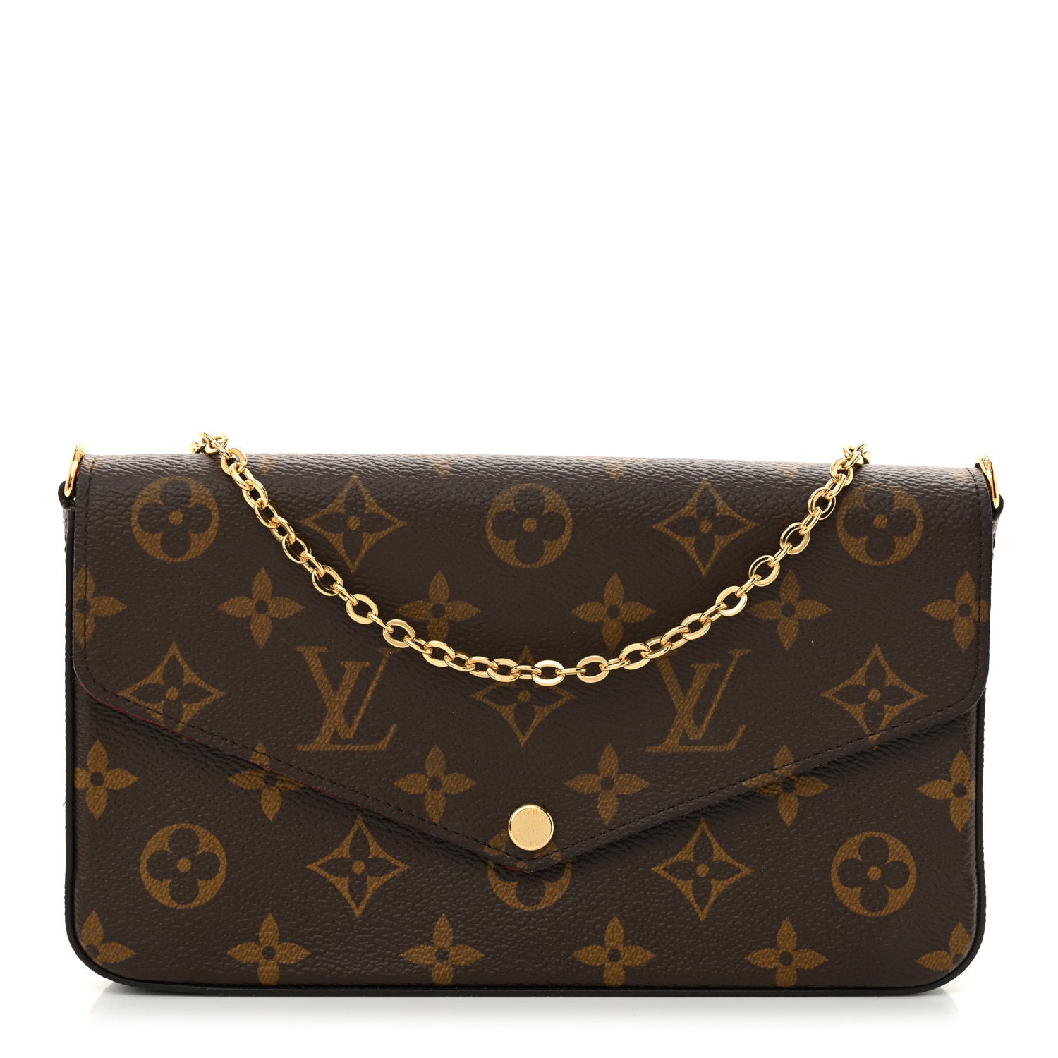 Louis Vuitton Monogram Pochette Felicie Chain Wallet Fuchsia 1 of 11