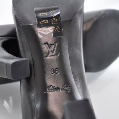 Louis Vuitton Leather Bow Heels 36 Black 7 of 8