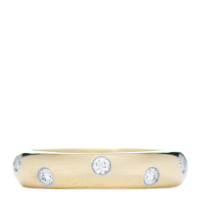 Tiffany 18K Yellow Gold Platinum Diamond 4mm Etoile Band Ring 48 4.5 1 of 5