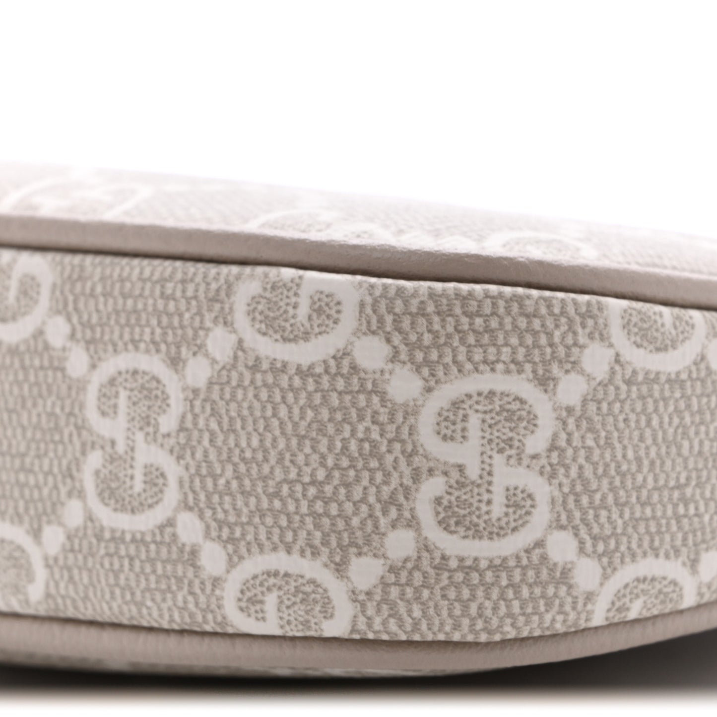 GG Supreme Monogram Textured Dollar Calfskin Web Mini Ophidia GG Handbag Beige Mystic White Oatmeal