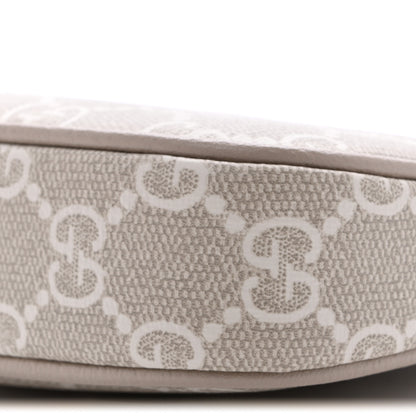 Gucci GG Supreme Monogram Textured Dollar Calfskin Web Mini Ophidia GG Handbag Beige Mystic White Oatmeal 10 of 12
