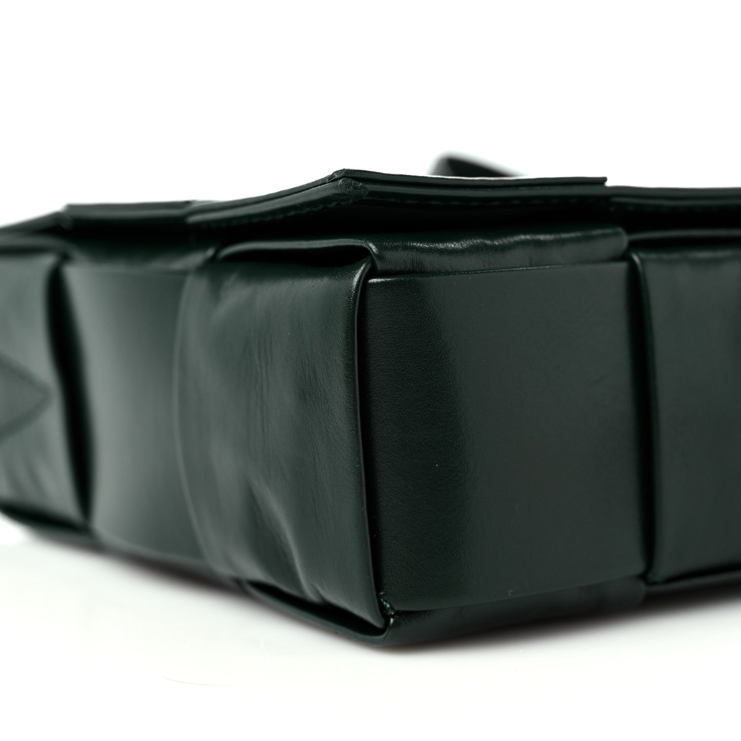 Paper Calfskin Maxi Intreccio Cassette Crossbody Bag Black