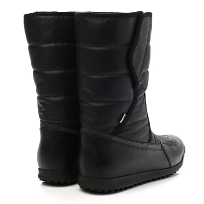 Gucci Calfskin Nylon Quilted Boots 38.5 Black 4 of 7