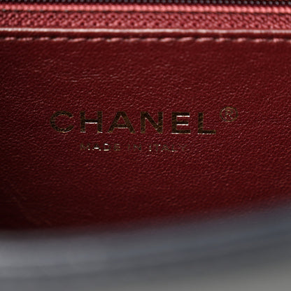 Chanel Shiny Sheepskin Chevron Quilted  Collar and Tie Camera Case Navy 5 of 9
