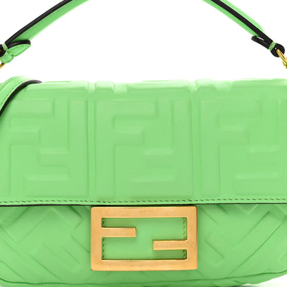 Fendi Nappa FF 1974 Embossed Mini Baguette Edamame 5 of 14