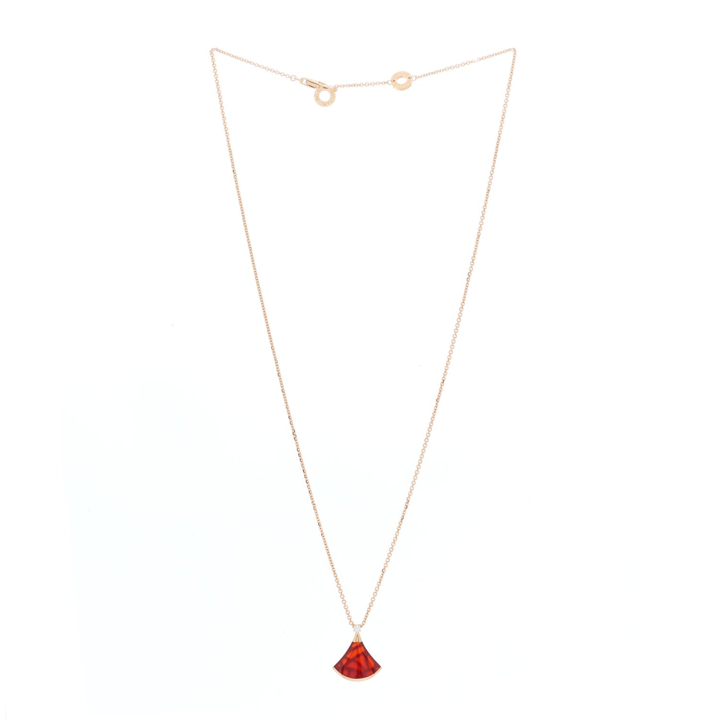 18K Rose Gold Diamond Carnelian Divas' Dream Pendant Necklace