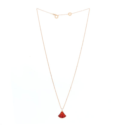 Bulgari 18K Rose Gold Diamond Carnelian Divas' Dream Pendant Necklace 2 of 6