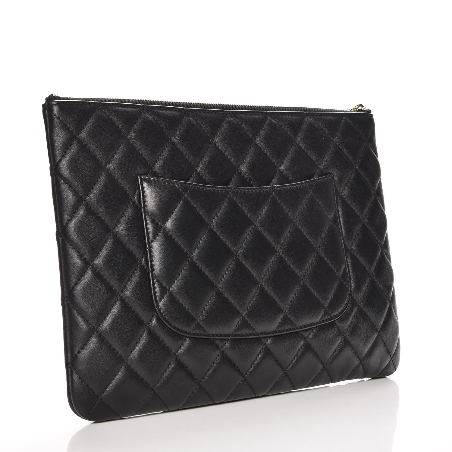 Chanel Lambskin Quilted Medium Cosmetic Case Black 3 of 8