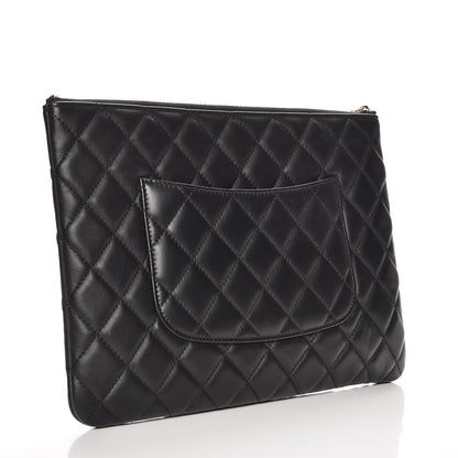 Chanel Lambskin Quilted Medium Cosmetic Case Black 3 of 8