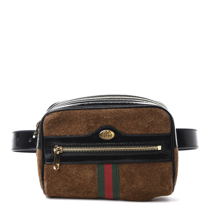 Gucci Suede Small Ophidia Belt Bag 65 26 Nocciola Black 1 of 11