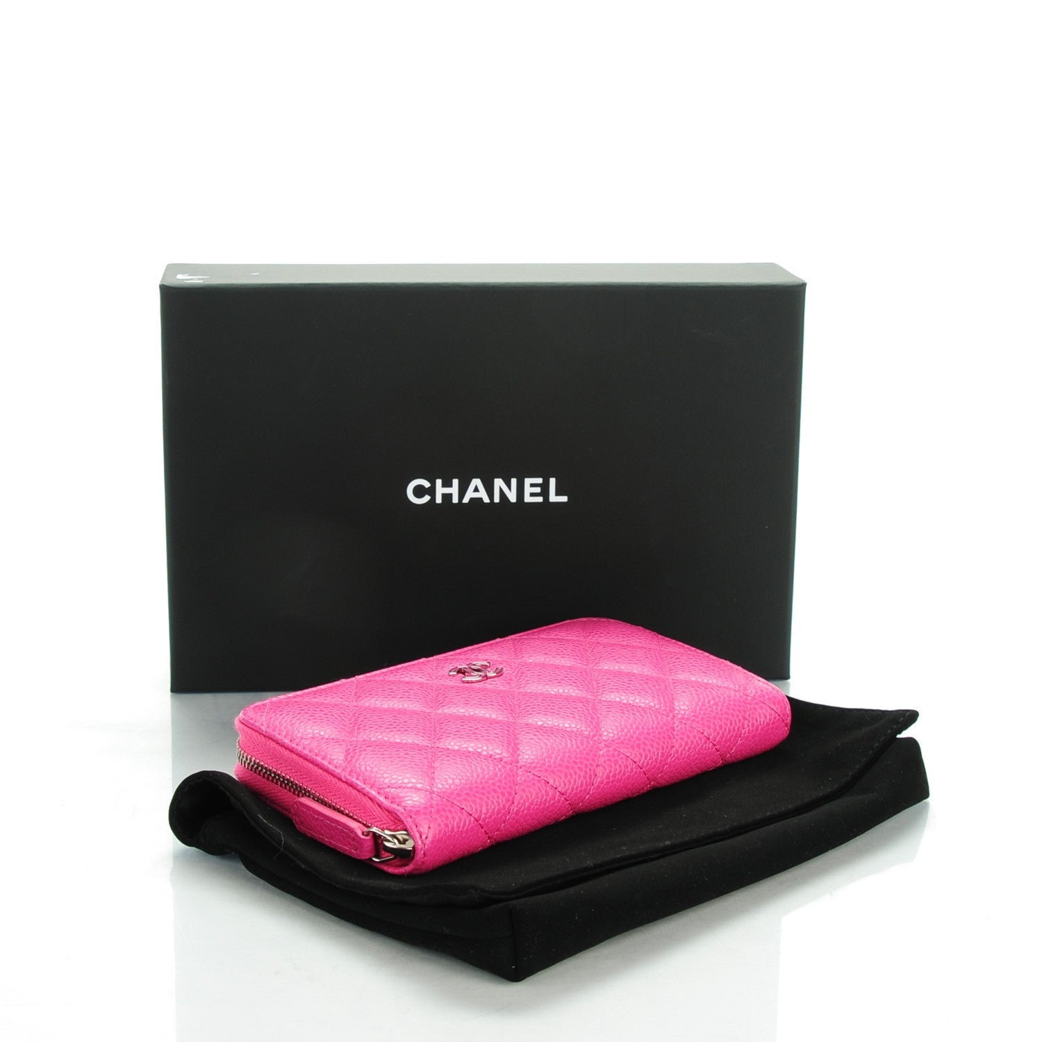 Chanel Caviar Quilted Small Zip Around Wallet Pink 4 of 8