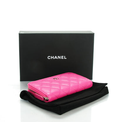 Chanel Caviar Quilted Small Zip Around Wallet Pink 4 of 8