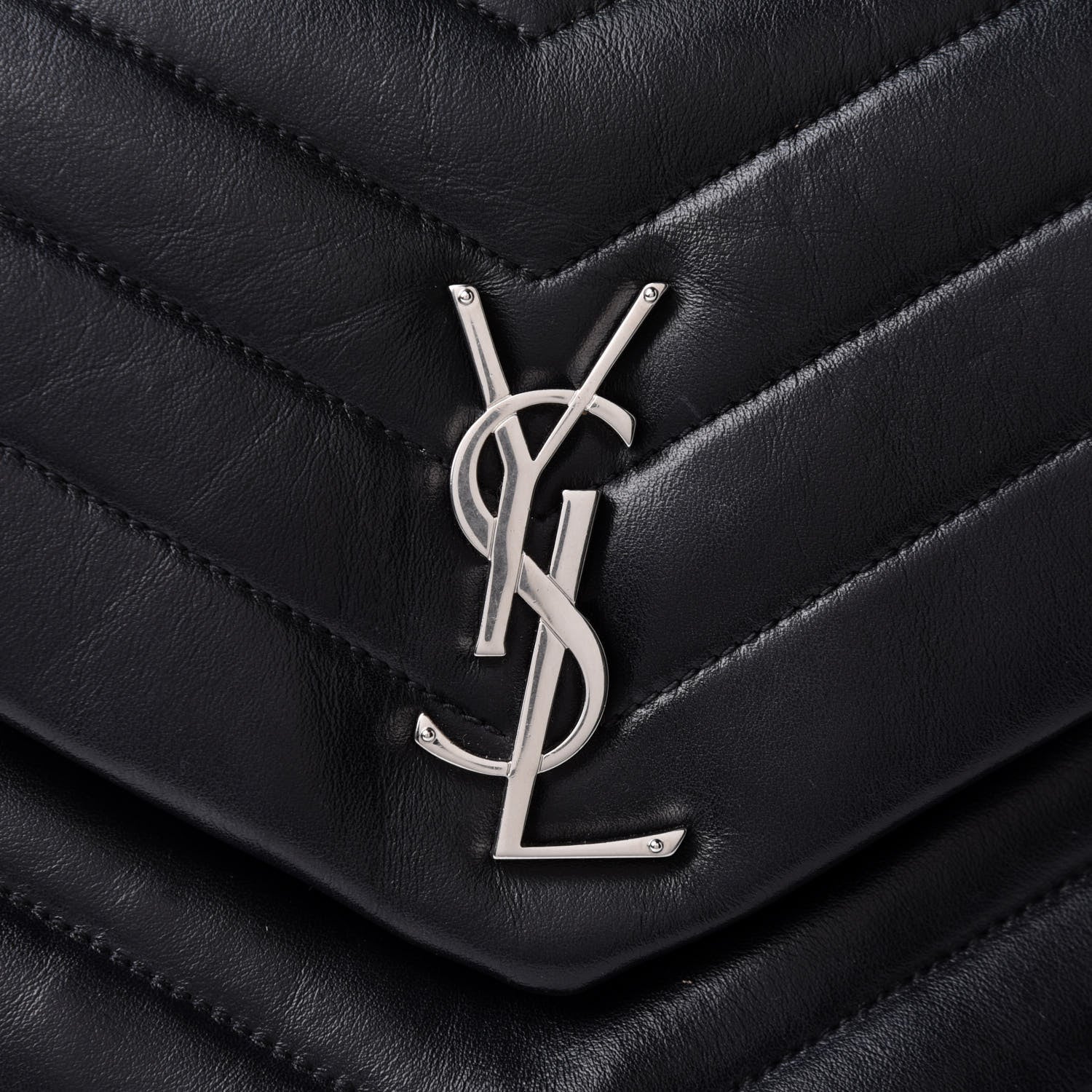 Saint Laurent Calfskin Y Quilted Monogram Medium Loulou Chain Satchel Black 7 of 9