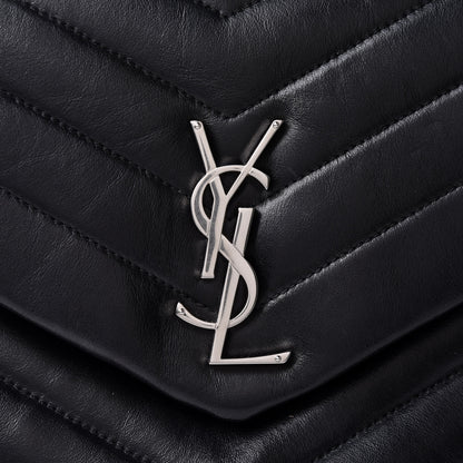 Saint Laurent Calfskin Y Quilted Monogram Medium Loulou Chain Satchel Black 7 of 9