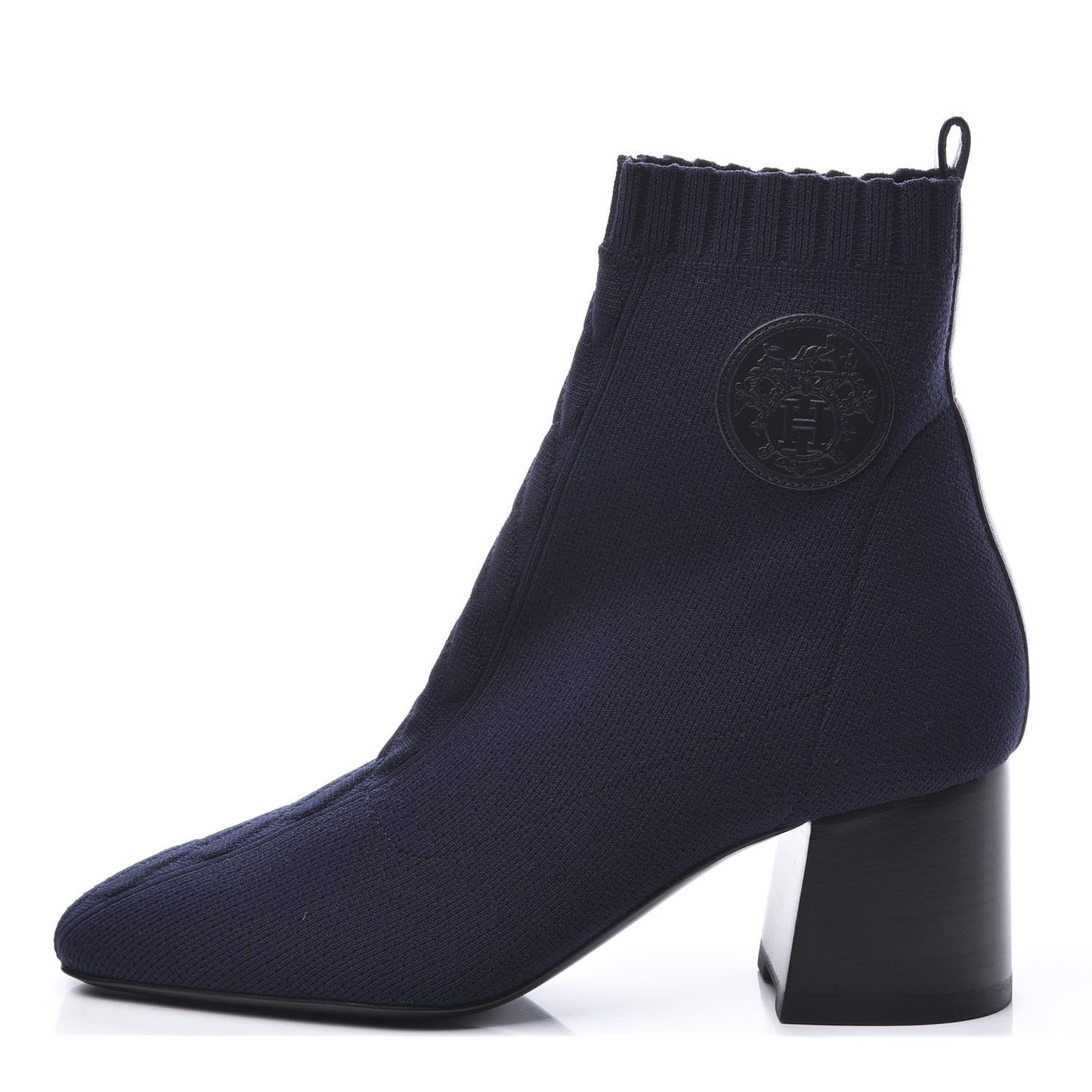 Knit Calfskin Volver Ankle Boots 36.5 Bleu Diplomatique