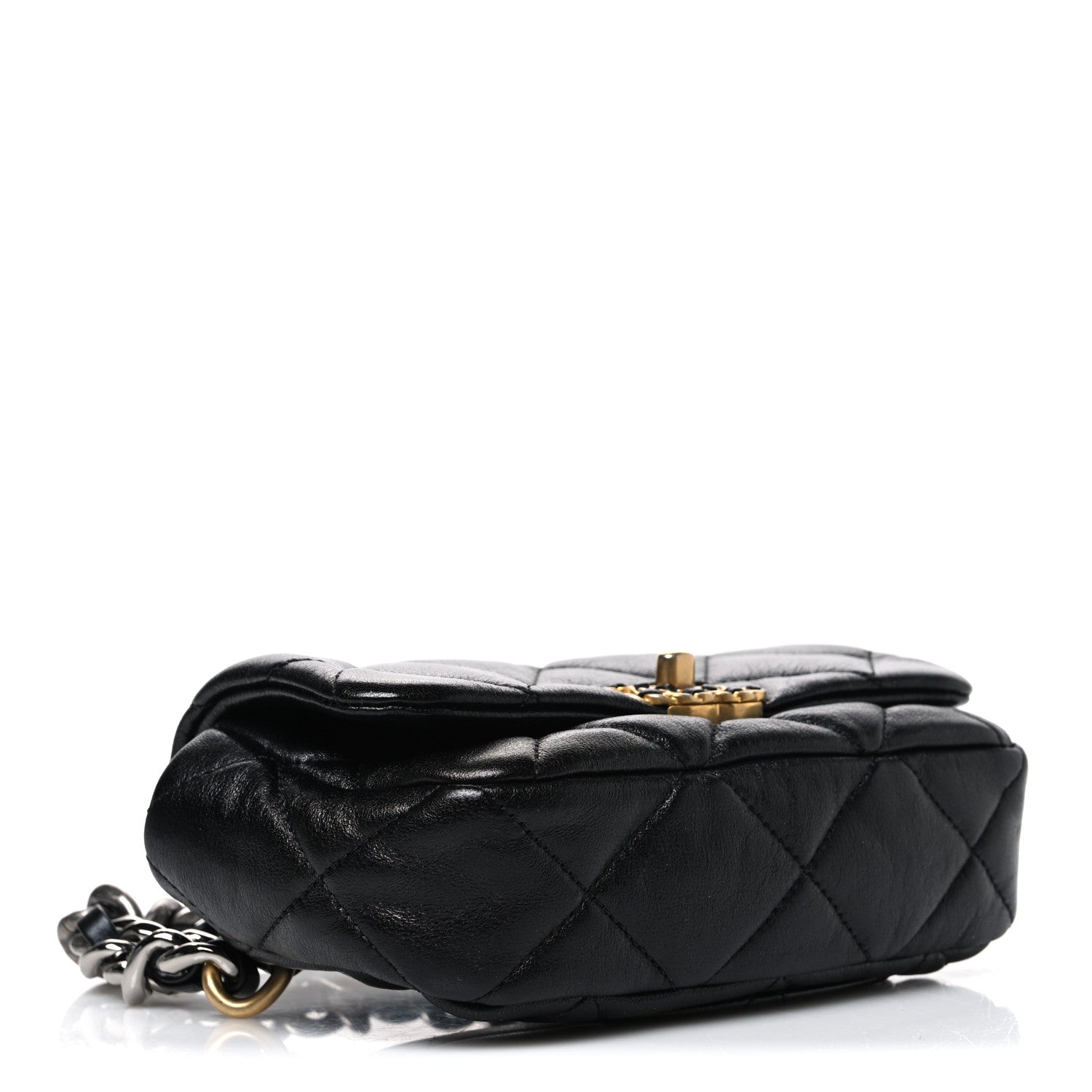 Chanel Goatskin Quilted Chanel 19 Waist Bag Black 4 of 10