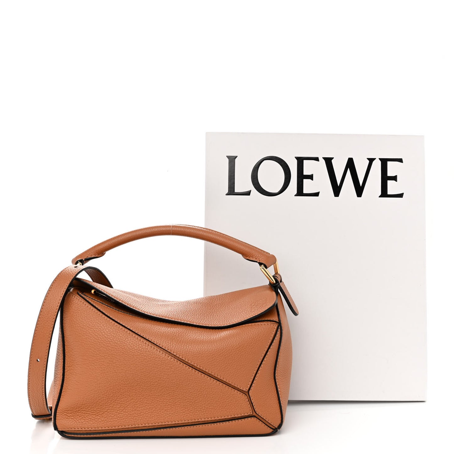 Grained Calfskin Small Puzzle Bag Tan