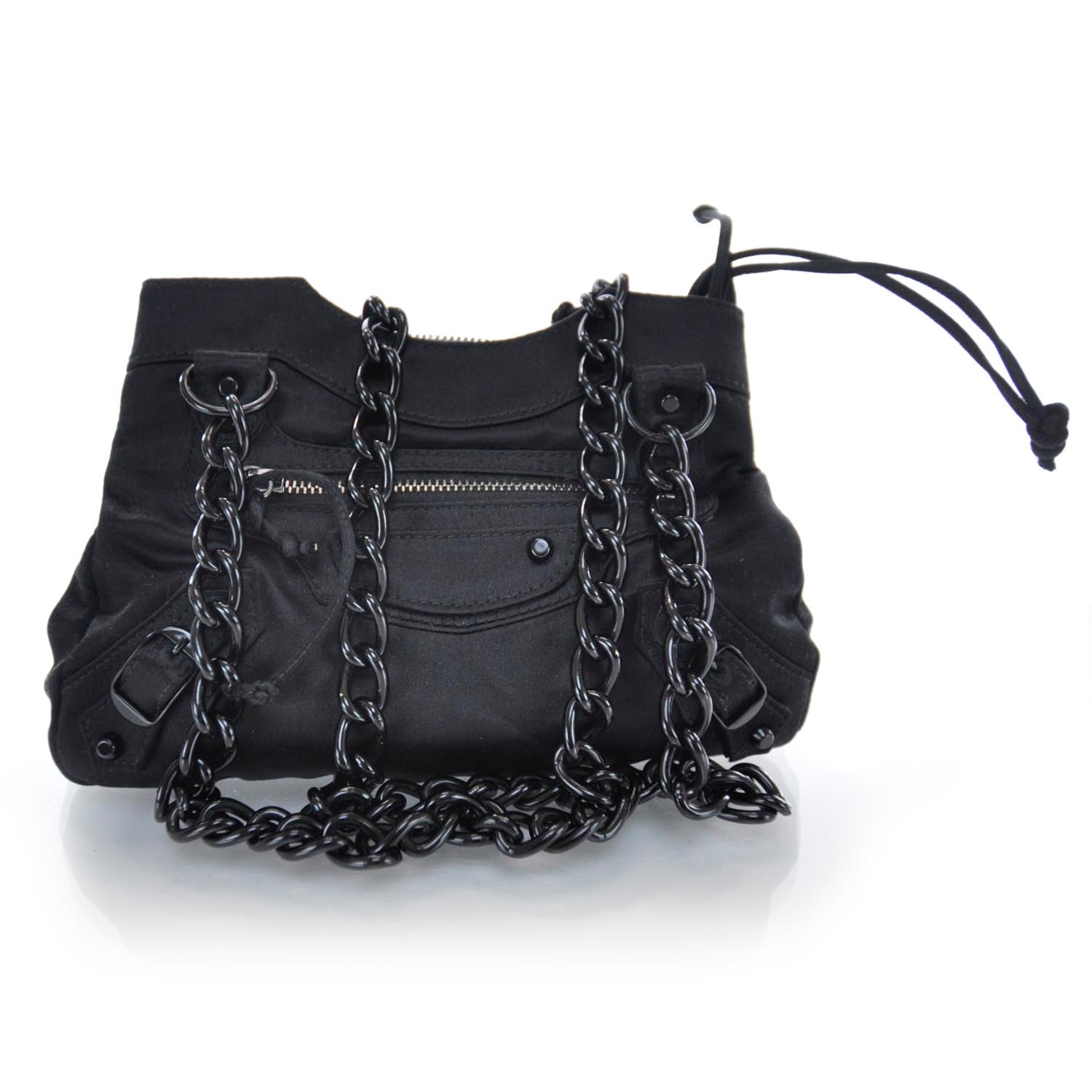 Balenciaga Satin Classique Shoulder Bag Black 1 of 7