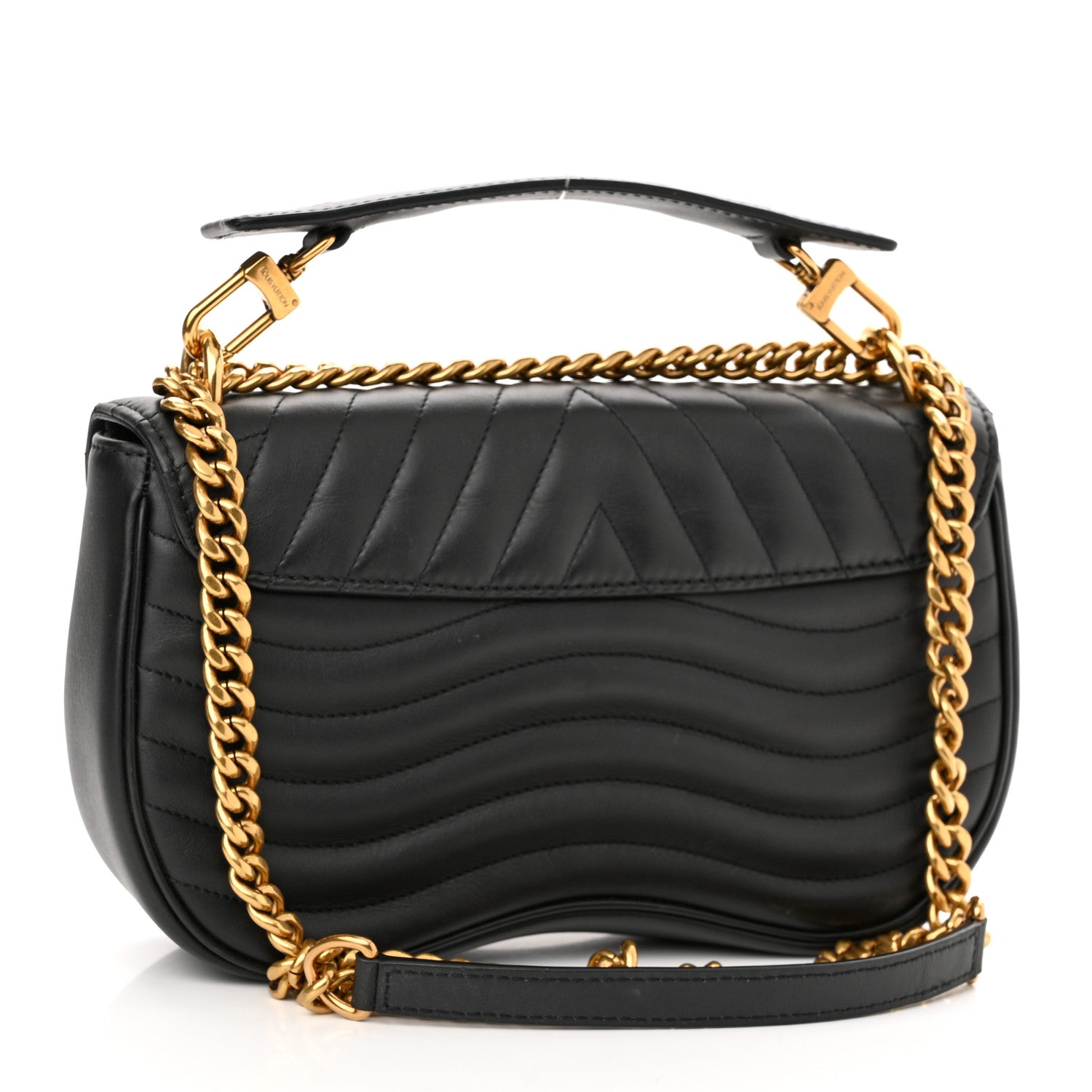 Louis Vuitton Calfskin New Wave Chain MM Black 3 of 10