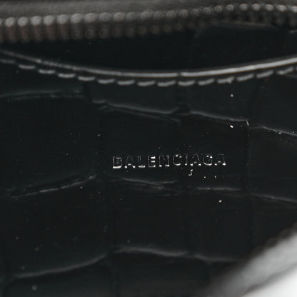 Balenciaga Semi Shiny Calfskin Crocodile Embossed Neo Classic Black Hardware Mini City Black 6 of 10