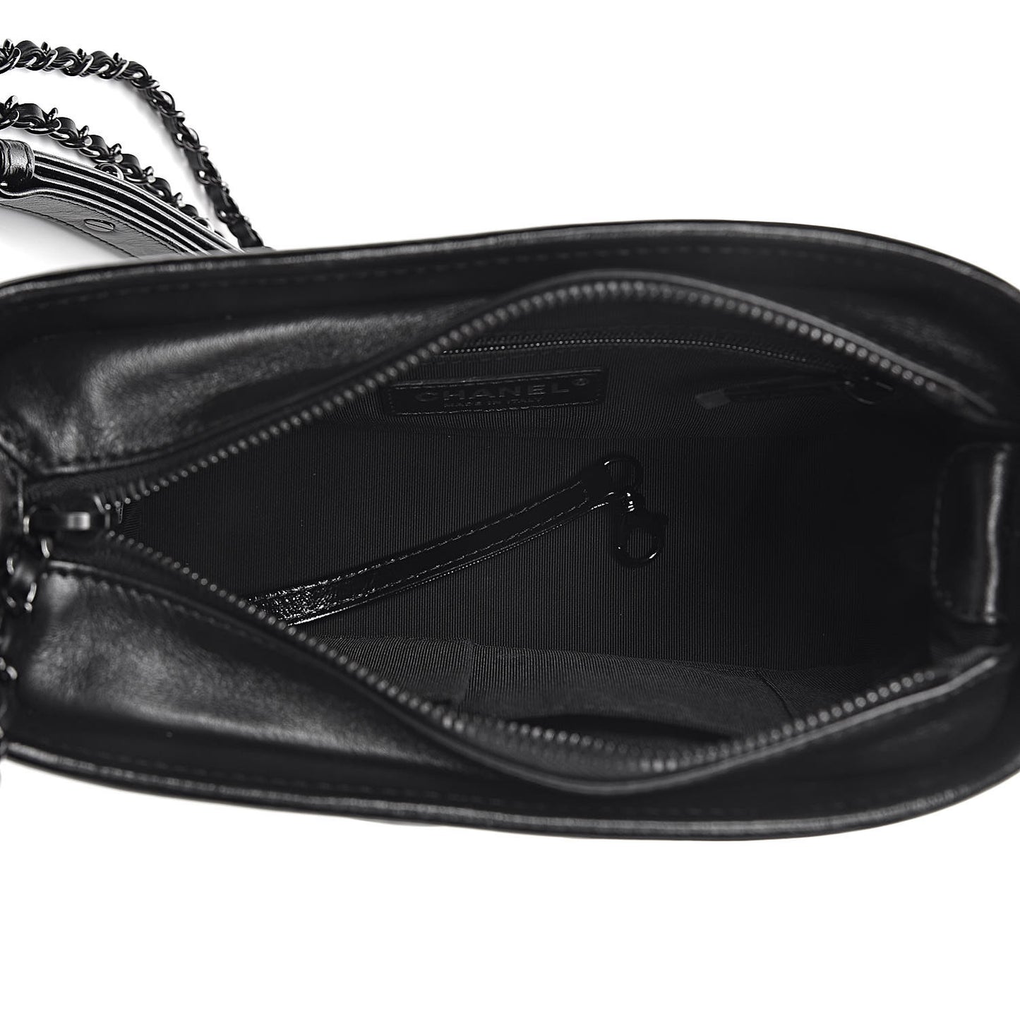 Aged Calfskin Chevron Quilted Small Gabrielle Hobo So Black