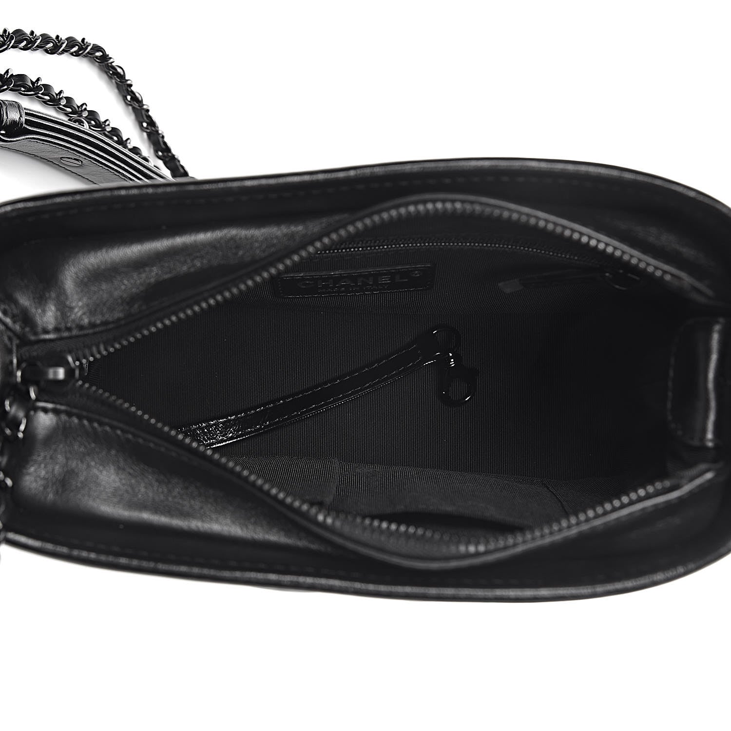 Chanel Aged Calfskin Chevron Quilted Small Gabrielle Hobo So Black 5 of 11