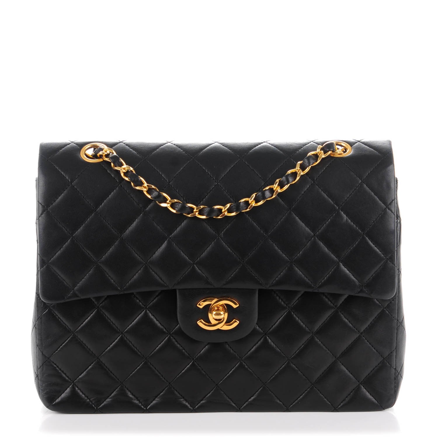 Chanel Lambskin Quilted Medium Double Flap Black 1 of 7