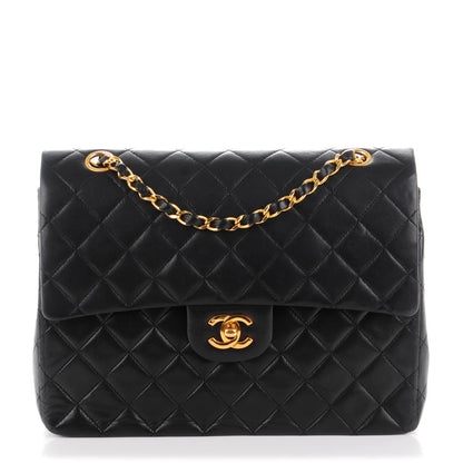Chanel Lambskin Quilted Medium Double Flap Black 1 of 7
