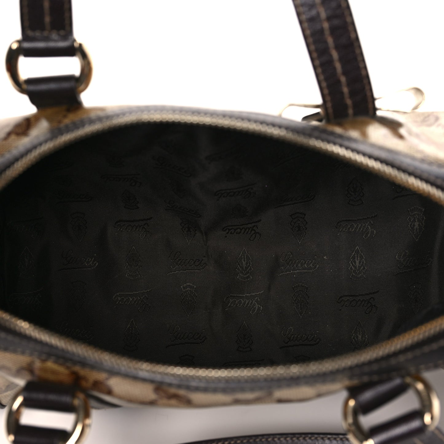 Crystal Monogram Duchessa Small Boston Bag Brown