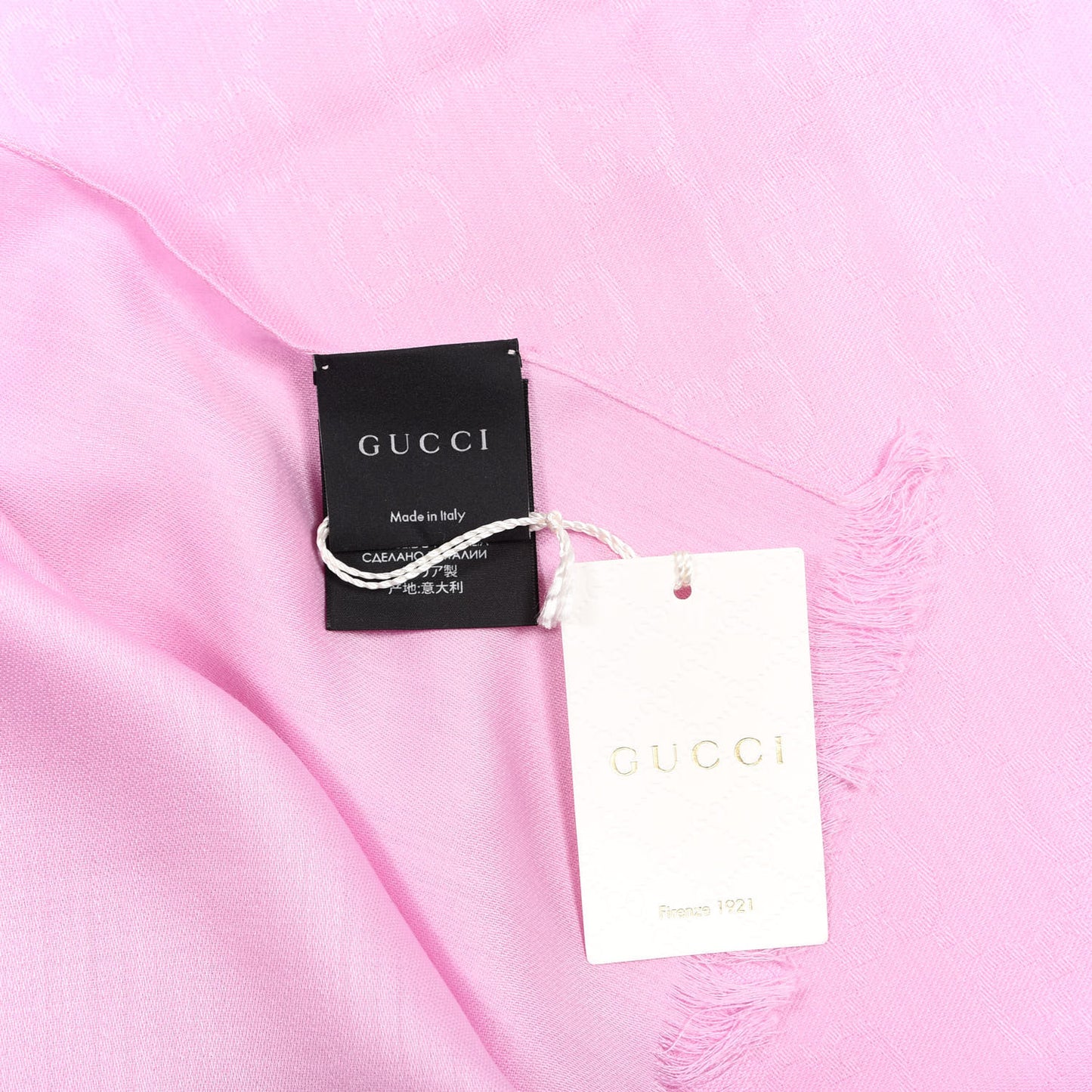Wool Silk GG Monogram GGNat Plus Scarf Rose