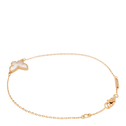 Van Cleef & Arpels 18K Yellow Gold Mother of Pearl Sweet Alhambra Butterfly Bracelet 2 of 5