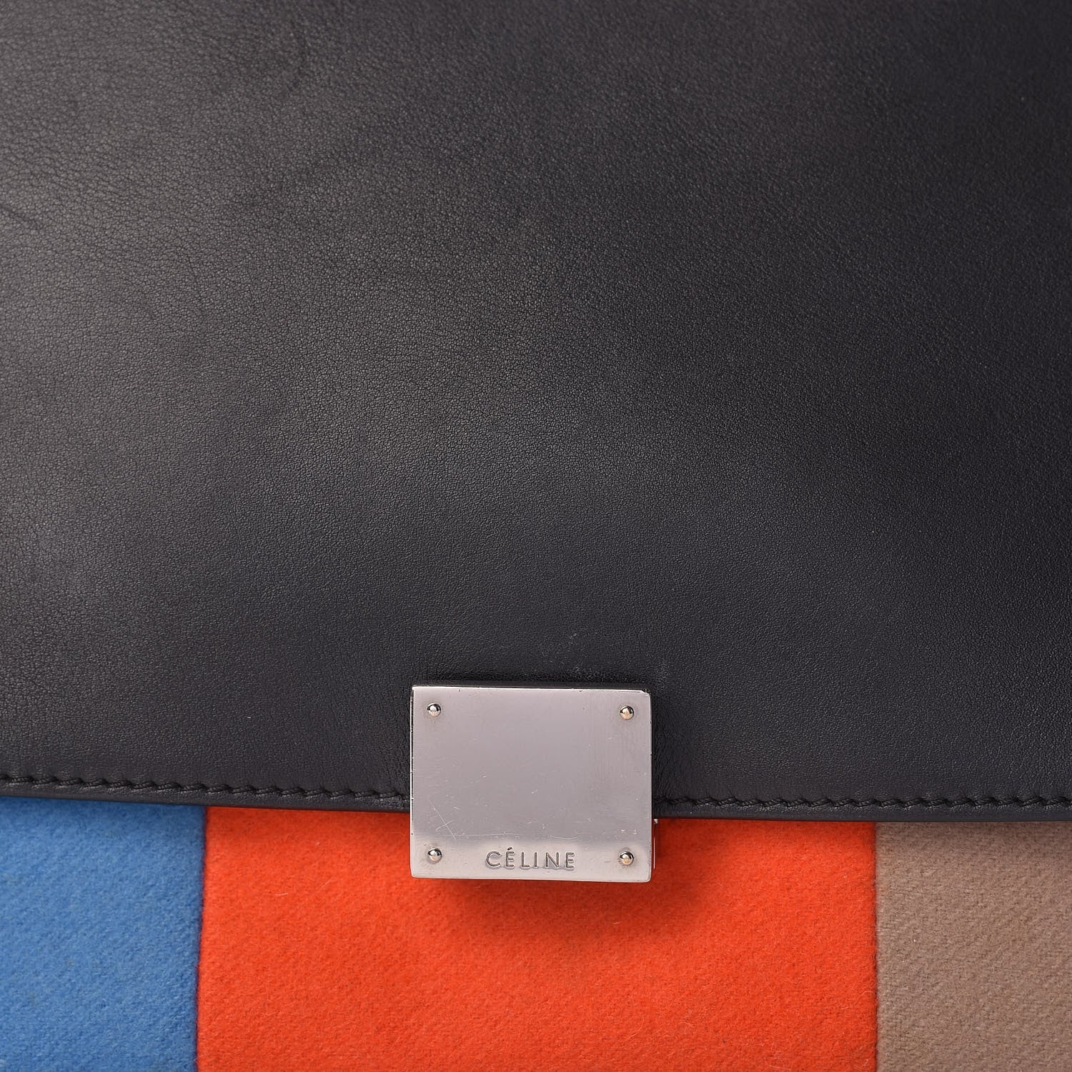Celine Calfskin Wool Medium Trapeze Multicolor 9 of 17