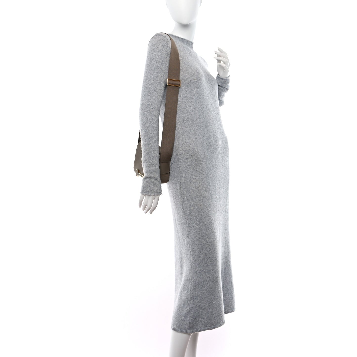 Leather L Solar Hobo Pearl Grey