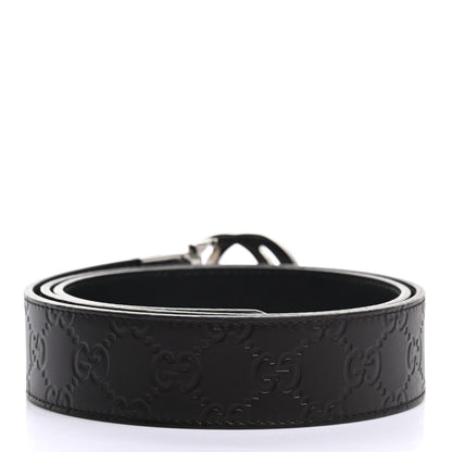 Gucci Guccissima Signature Interlocking G Reversible 37mm Belt 95 38 Black Cocoa 2 of 5