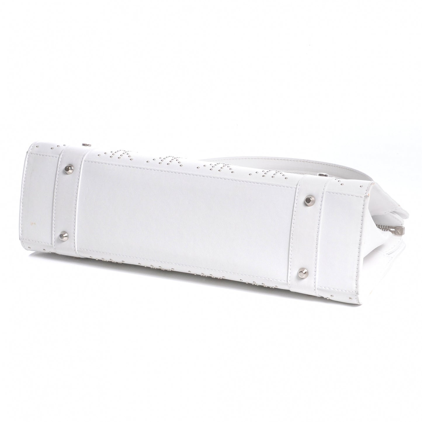 Lambskin Cannage Studded East West Lady Dior White