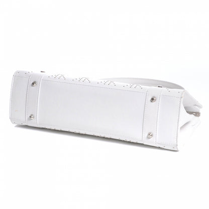 Christian Dior Lambskin Cannage Studded East West Lady Dior White 4 of 8