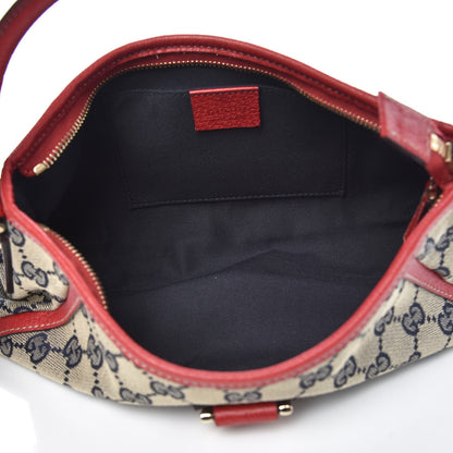 Gucci Monogram D Ring Abbey Pochette Navy Red 5 of 8