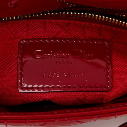Christian Dior Patent Cannage Mini Lady Dior Red 6 of 10