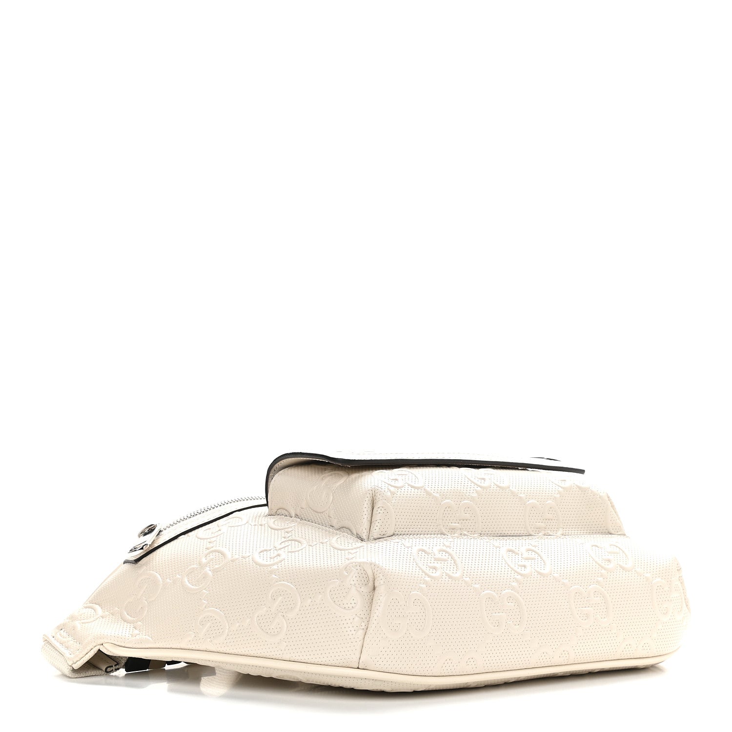 Gucci Calfskin GG Tennis Embossed Pocket Belt Bag Mystic White 4 of 9