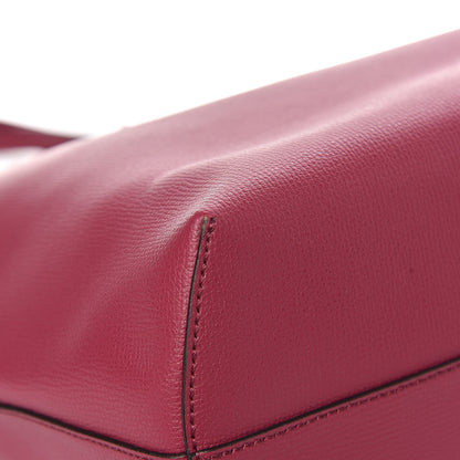 Fendi Vitello Vienna Enamel F is Fendi Shopping Tote Black Cherry Taupe 12 of 13