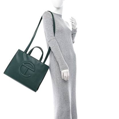 Telfar Vegan Leather Medium Shopping Bag Dark Olive 2 of 12