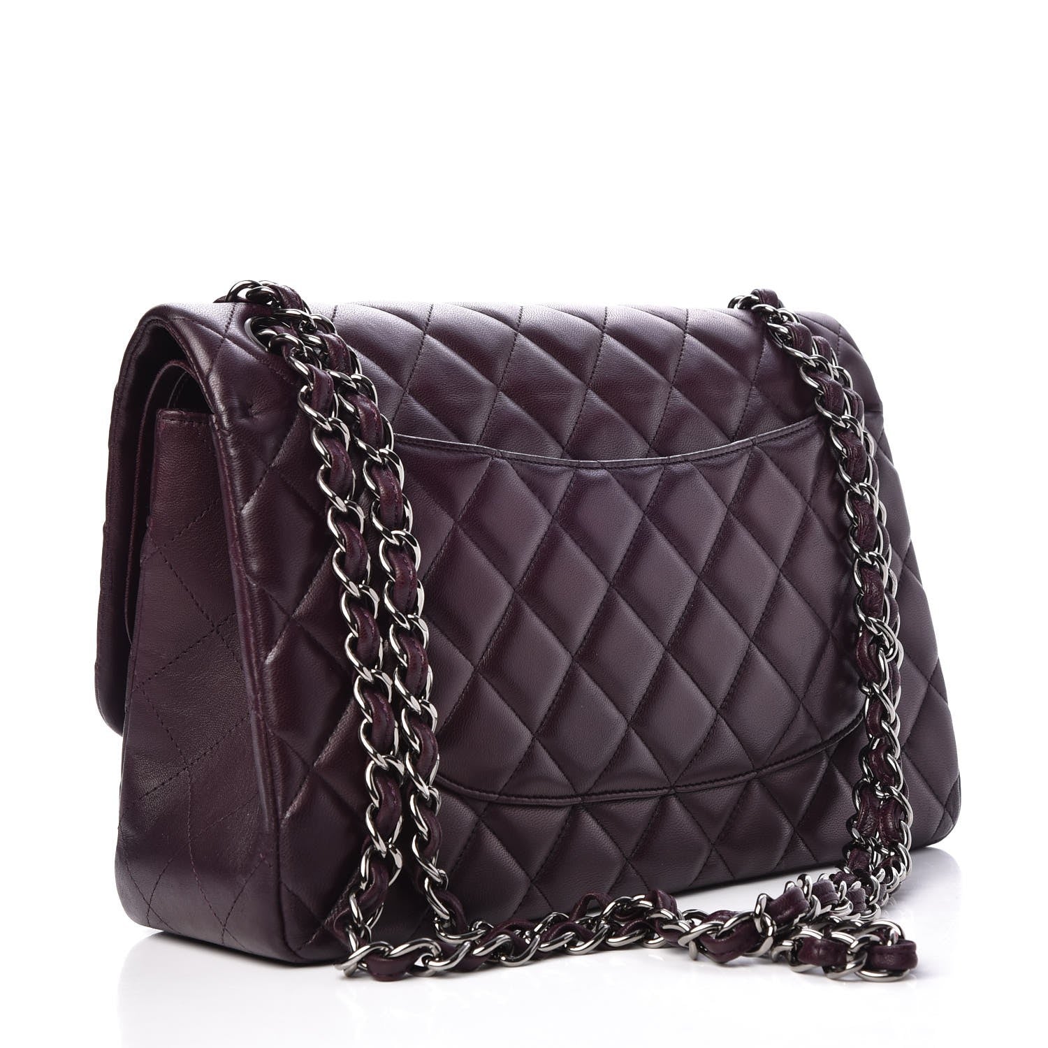 Chanel Lambskin Quilted Jumbo Double Flap Purple 2 of 9
