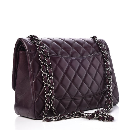 Chanel Lambskin Quilted Jumbo Double Flap Purple 2 of 9
