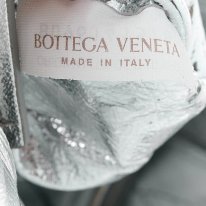 Bottega Veneta Metallic Lambskin Maxi Intrecciato Cassette Crossbody Bag Silver 7 of 10