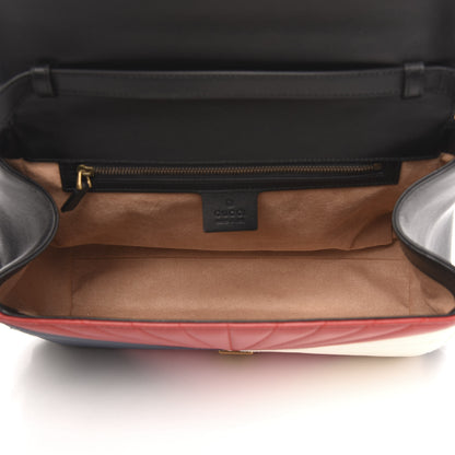 Gucci Calfskin Bamboo Trapuntata Queen Margaret Top Handle Bag Blue Agata Hibiscus Red Mystic White Sugar Pink 5 of 11