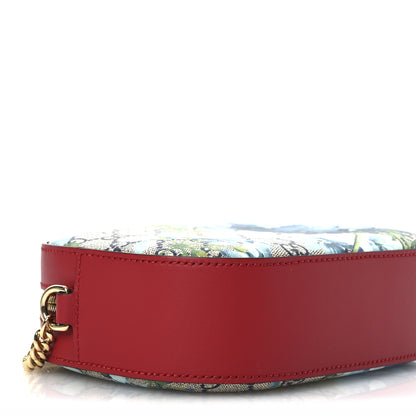 Gucci GG Supreme Monogram Blooms Mini Chain Shoulder Bag Beige Blue Navy Hibiscus Red 9 of 11
