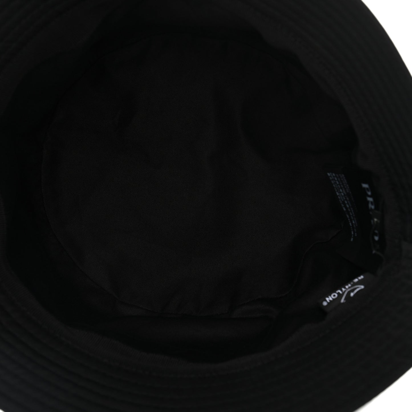 Re-Nylon Metal Triangle Logo Womens Bucket Hat L Black