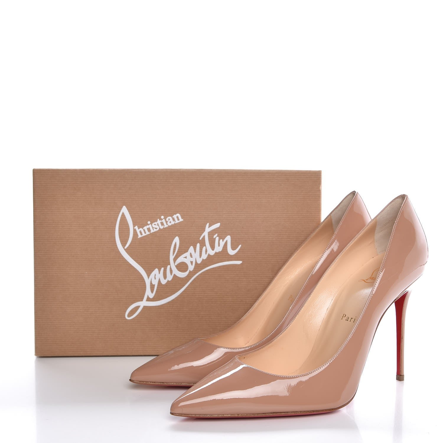 Christian Louboutin Patent Decollete 554 100 Pumps 40.5 Nude 9 of 9