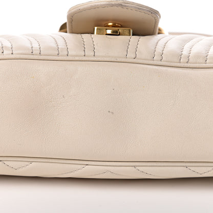 Gucci Calfskin Matelasse Medium GG Marmont Shoulder Bag White 19 of 21