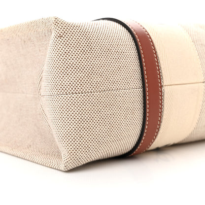 Chloe Cotton Calfskin Medium Woody Ribbon Tote White Brown 9 of 11